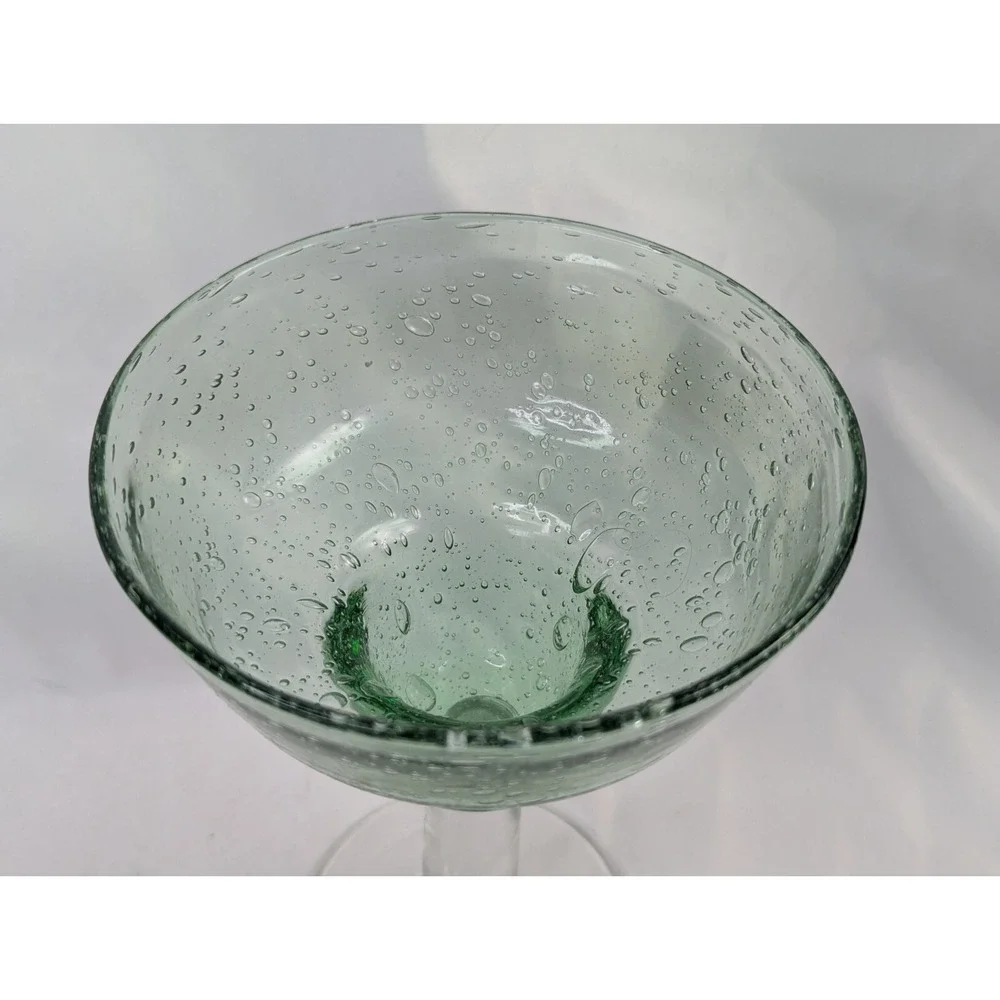 Green Glass‎ Bubbles Margarita Goblet